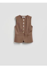 Reserved - Kamizelka z lnem - beżowy. Kolor: beżowy. Materiał: len #1