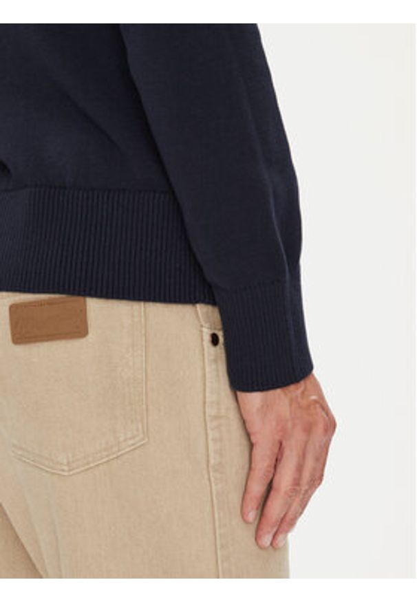 Tommy Jeans Sweter Essential DM0DM20304 Granatowy Slim Fit. Kolor: niebieski. Materiał: bawełna