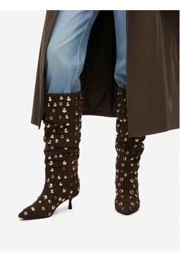 Eva Minge Botki EO-TESS-2117-05 Brązowy. Kolor: brązowy. Materiał: zamsz, skóra