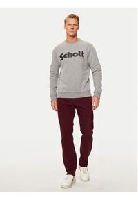 Schott NYC Bluza SWCREW Szary Regular Fit. Kolor: szary. Materiał: bawełna