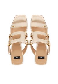 Elisabetta Franchi Klapki SA-44L-62E2-V620 Kremowy. Kolor: kremowy. Materiał: skóra #6