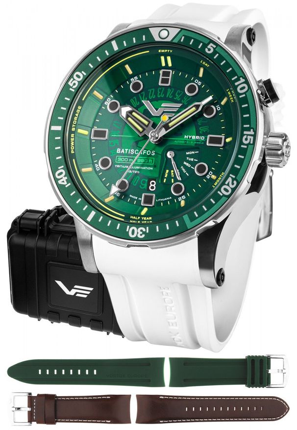 Zegarek Vostok Europe Zegarek męski Vostok Europe PX84-511A770SW biały. Kolor: biały