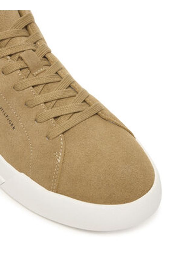 TOMMY HILFIGER - Tommy Hilfiger Sneakersy Th Court Core Suede FM0FM05716 Brązowy. Kolor: brązowy. Materiał: zamsz, skóra
