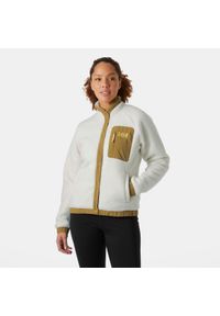 Damski polar Helly Hansen Imperial Snap. Kolor: beżowy, biały, wielokolorowy. Materiał: polar