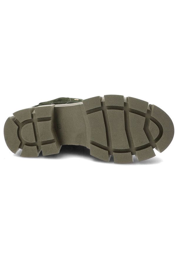 Zielone Trzewiki Pollonus Ocieplane Buty Damskie. Okazja: na spacer. Kolor: zielony. Materiał: materiał, skóra, welur. Szerokość cholewki: normalna. Sezon: zima. Styl: elegancki