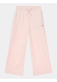 Guess Spodnie dresowe J4RQ16 KBXI2 Różowy Wide Leg. Kolor: różowy. Materiał: syntetyk #1