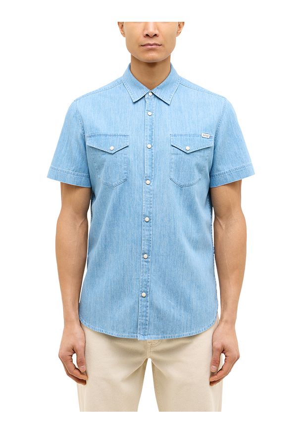 Męska koszula Mustang Style Eloy Denim Blue 1016467 5000 100. Materiał: denim