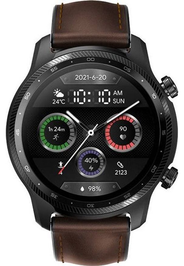 TICWATCH - Smartwatch TicWatch Pro 3 Ultra LTE Czarno-brązowy (WH11013U). Rodzaj zegarka: smartwatch. Kolor: brązowy, czarny, wielokolorowy