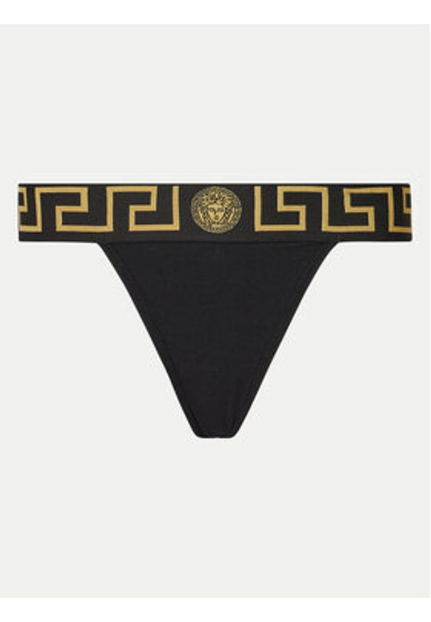 VERSACE - Versace Stringi AUD01042 1A10011 Czarny. Kolor: czarny. Materiał: bawełna