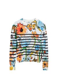 Desigual Sweter 25SWJF21 Kolorowy Regular Fit. Materiał: syntetyk. Wzór: kolorowy #7