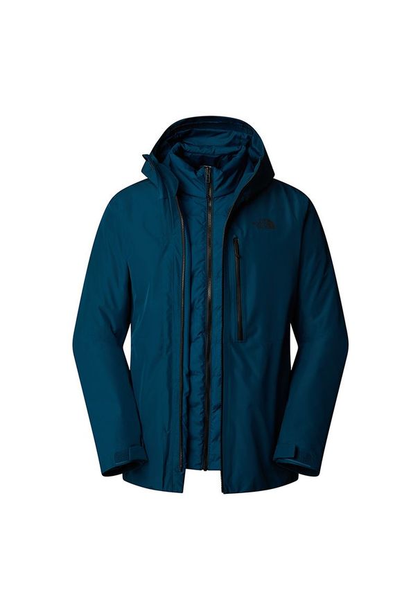 Kurtka The North Face Table Down Triclimate 0A84IG1NO1 - granatowa. Kolor: niebieski. Materiał: poliester, puch, syntetyk. Sezon: zima. Sport: turystyka piesza