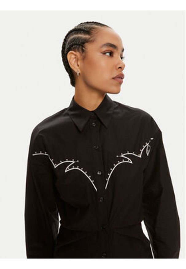 Pinko Sukienka koszulowa Actors 103737 A1XO Czarny Regular Fit. Kolor: czarny. Materiał: bawełna. Typ sukienki: koszulowe