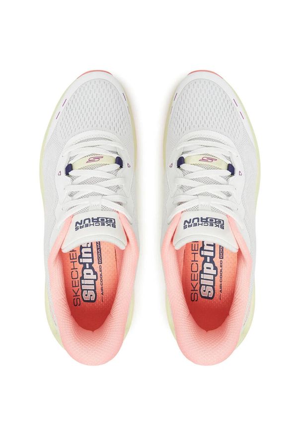 skechers - Adidasy Skechers Max Cushioning Glide, Kobiety. Kolor: biały. Materiał: materiał. Sport: fitness