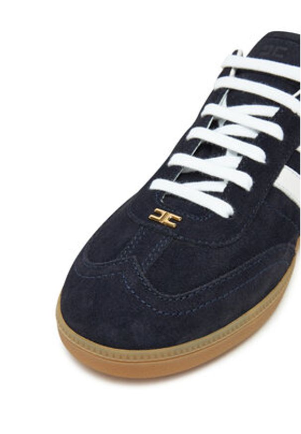 Elisabetta Franchi Sneakersy SA-51-G51E2-V400 Granatowy. Kolor: niebieski. Materiał: zamsz, skóra
