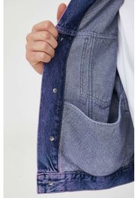 Calvin Klein Jeans kurtka jeansowa męska kolor fioletowy przejściowa. Kolor: fioletowy. Materiał: bawełna #5
