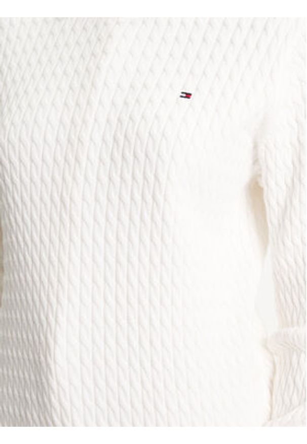 TOMMY HILFIGER - Tommy Hilfiger Sweter Fine WW0WW44993 Écru Regular Fit. Materiał: bawełna