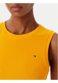 TOMMY HILFIGER - Tommy Hilfiger Top WW0WW47806 Pomarańczowy Slim Fit. Kolor: pomarańczowy. Materiał: bawełna #2