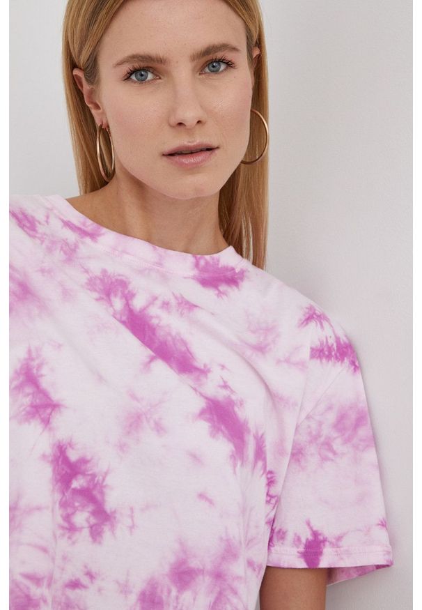Volcom - T-shirt bawełniany. Kolor: różowy. Materiał: bawełna