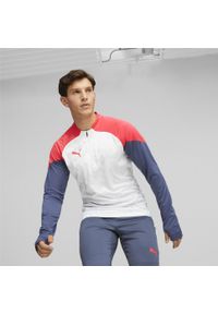 Bluza Puma Individualcup 14 Zip Top, Mężczyźni. Kolor: czerwony, pomarańczowy, biały, wielokolorowy. Materiał: poliester, materiał. Długość rękawa: długi rękaw