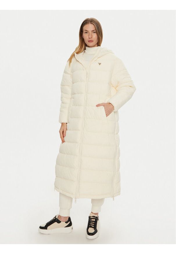 Guess Kurtka zimowa V4BL04 WFYE2 Beżowy Regular Fit. Kolor: beżowy. Materiał: syntetyk. Sezon: zima