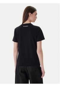 Karl Lagerfeld - KARL LAGERFELD T-Shirt A1W17126 Czarny Regular Fit. Typ kołnierza: dekolt w karo. Kolor: czarny. Materiał: bawełna #2