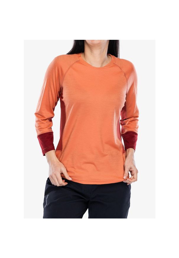 Koszulka rowerowa damska Smartwool Mountain Bike 3/4 Sleeve Jersey. Kolor: pomarańczowy. Materiał: jersey