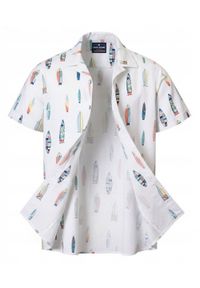 Męska Koszula Hawajska - Pako Jeans - Deski Surfingowe. Okazja: na plażę. Kolor: wielokolorowy. Materiał: wiskoza, bawełna. Styl: wakacyjny #2