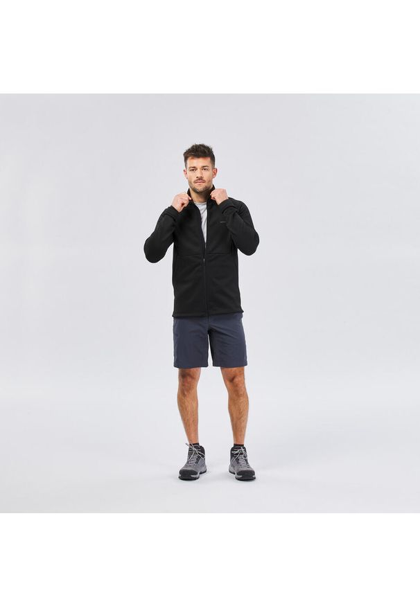 quechua - Spodenki turystyczne męskie Quechua MH100. Kolor: szary. Materiał: materiał, poliester. Sport: turystyka piesza