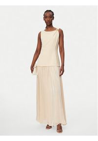 Rinascimento Sukienka wieczorowa CFC0020281002 Beżowy Slim Fit. Kolor: beżowy. Materiał: syntetyk. Styl: wizytowy #5