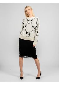 Pinko Sweter "Abbey Road" | 1G16C3 Y7GY | Abbey Road | Kobieta | Czarny, Biały. Kolor: biały, wielokolorowy, czarny. Materiał: akryl, wełna. Wzór: ze splotem #2