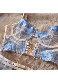 Intica - Komplet bielizny z koronką na wyjątkowe okazje Gritt. Kolor: niebieski. Materiał: koronka. Wzór: koronka #2