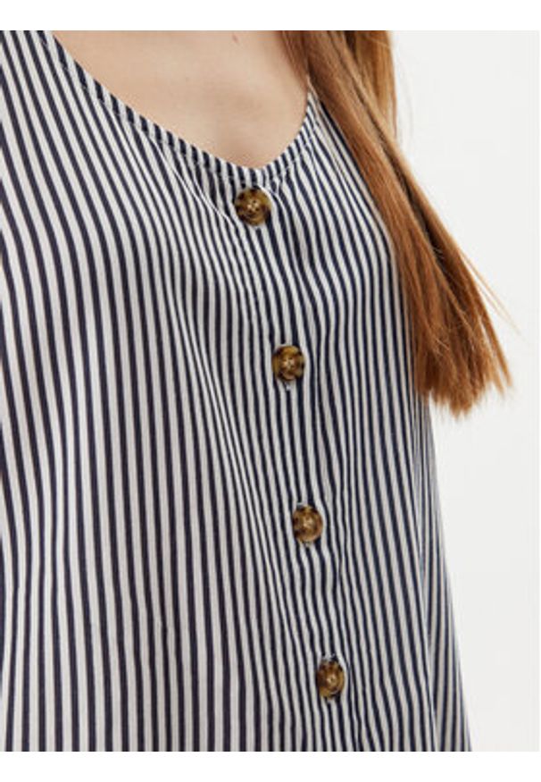 Vero Moda Top Bumpy 10325830 Granatowy Standard Fit. Kolor: niebieski. Materiał: wiskoza