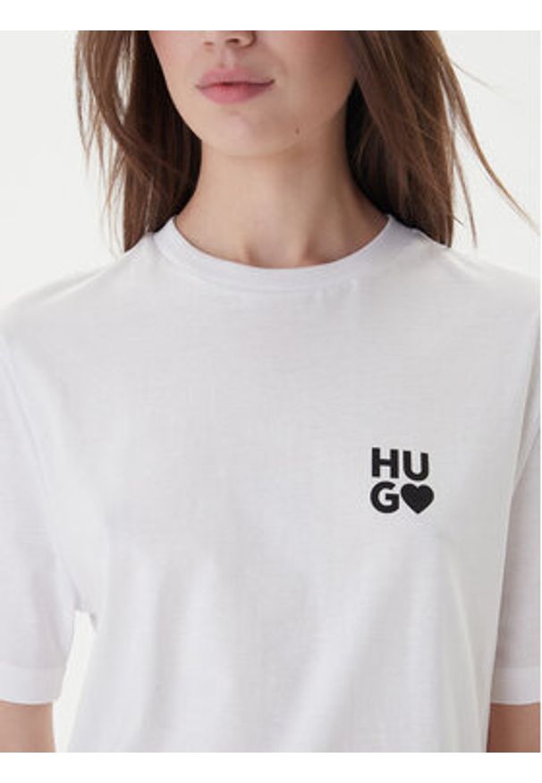 Hugo T-Shirt Dashire_4 50489198 Biały Regular Fit. Kolor: biały. Materiał: bawełna