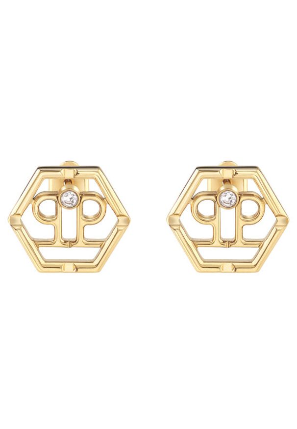 Philipp Plein - PHILIPP PLEIN Kolczyki Hexagon PJ2AA06EU Złoty. Materiał: ze stali, ze stali nierdzewnej. Kolor: złoty