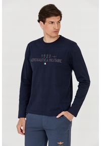 Aeronautica Militare - AERONAUTICA MILITARE Longsleeve granatowy męski, Rozmiar S. Kolor: niebieski. Długość rękawa: długi rękaw. Długość: długie