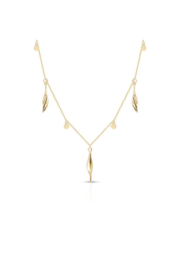 W.KRUK Zjawiskowy Naszyjnik - złoto 375, Bez kamienia - ZTO/NZ215. Materiał: złote. Kolor: złoty. Wzór: aplikacja