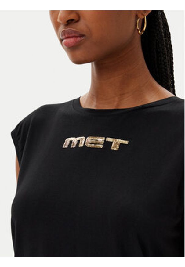 MET Bluzka M10 304TP Czarny Regular Fit. Kolor: czarny. Materiał: wiskoza