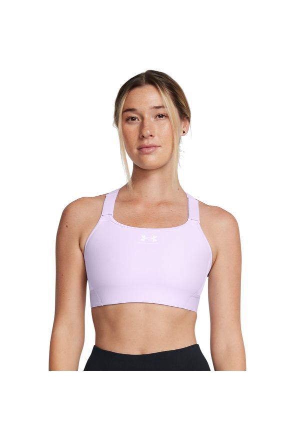 Biustonosz dla kobiet Under Armour HeatGear® High. Kolor: fioletowy. Sport: fitness