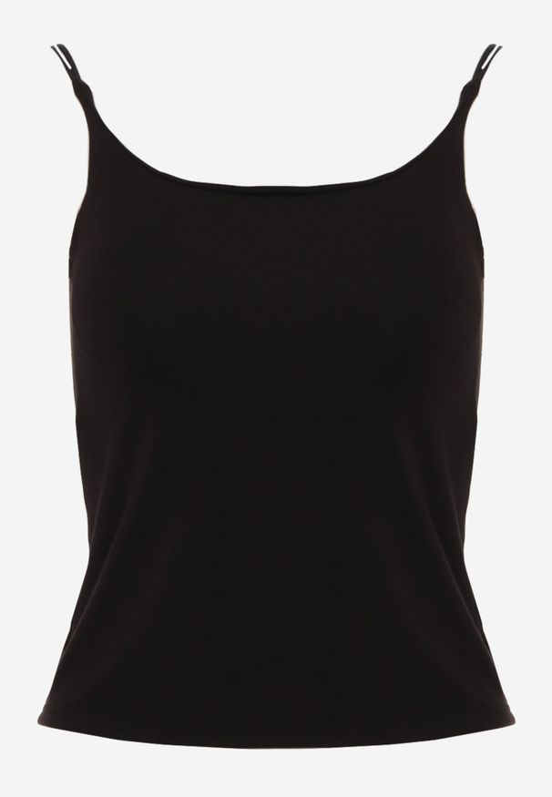 Born2be - Czarny Wiskozowy Top z Podwójnymi Ramiączkami Hendrea. Okazja: na co dzień. Kolor: czarny. Materiał: wiskoza. Długość rękawa: na ramiączkach. Styl: elegancki, casual