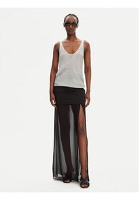 Pinko - PINKO Sweter Noha 105148 A2LO Szary Regular Fit. Kolor: szary. Materiał: wiskoza