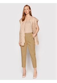 Sisley Spodnie materiałowe 40YR55CZ7 Beżowy Regular Fit. Kolor: beżowy. Materiał: materiał, bawełna #5