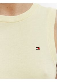 TOMMY HILFIGER - Tommy Hilfiger Top WW0WW47806 Beżowy Slim Fit. Kolor: beżowy. Materiał: bawełna #5