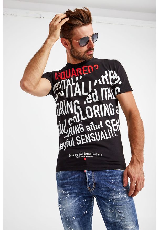 T-SHIRT DSQUARED2. Materiał: bawełna. Wzór: nadruk