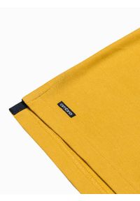 Ombre Clothing - Koszulka męska polo bawełniana S1381 - żółta - XXL. Typ kołnierza: polo. Kolor: żółty. Materiał: bawełna #4