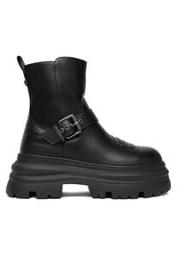 Buffalo Botki Dione Biker Boot Mid 1270127 Czarny. Kolor: czarny. Materiał: skóra #1