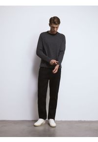 Reserved - Longsleeve z bawełny merceryzowanej - czarny. Kolor: czarny. Materiał: bawełna. Długość rękawa: długi rękaw #1