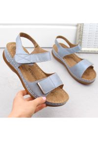 Sandały damskie komfortowe na rzepy niebieskie eVento 0146. Zapięcie: rzepy. Kolor: niebieski #5