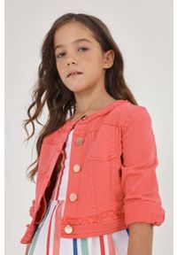 Mayoral kurtka jeansowa dziecięca kolor różowy. Okazja: na co dzień. Kolor: różowy. Materiał: jeans. Styl: casual #3