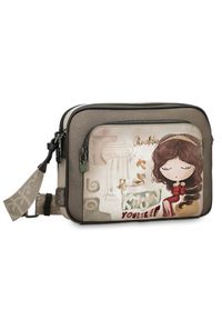 Torebka damska Anekke, mała zapinana na zamek z regulowanym paskiem na ramię, multikolor, 42703-516. Kolor: brązowy. Wzór: haft, aplikacja. Dodatki: z haftem. Materiał: zdobione. Styl: casual, elegancki. Rodzaj torebki: na ramię #8