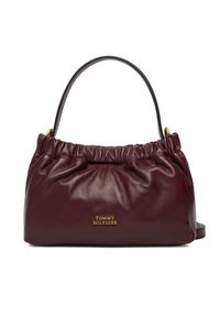 TOMMY HILFIGER - Tommy Hilfiger Torebka Soft Leather Mini Crossover AW0AW18306 Bordowy. Kolor: czerwony. Materiał: skórzane #1